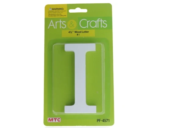 11CM WHITE WOOD LETTER - I