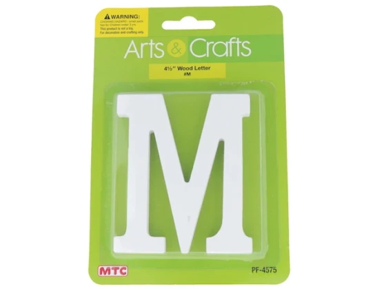 11CM WHITE WOOD LETTER - M XXX