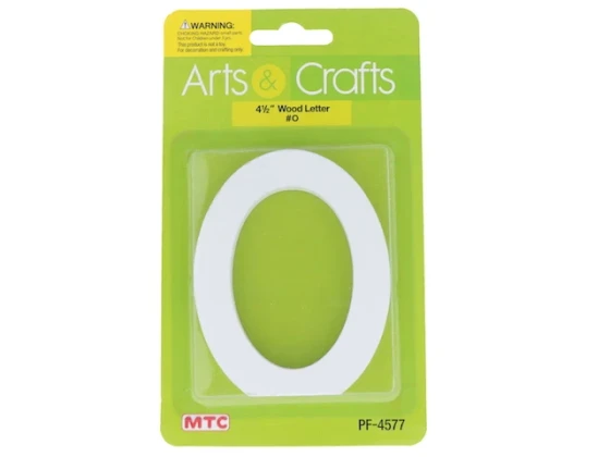 11CM WHITE WOOD LETTER - O