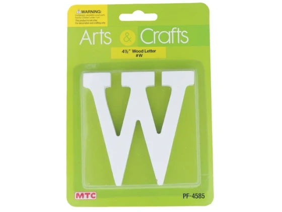 11CM WHITE WOOD LETTER - W XXX