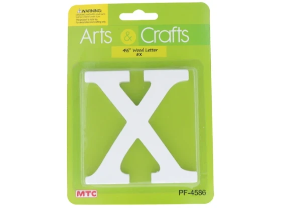 11CM WHITE WOOD LETTER - X XXX
