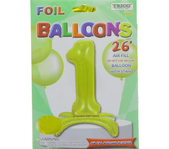 GOLD BALLOON WITH STAND 26 INCH