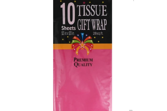 Hot Pink Tissue Gift Wrap Paper 10 Count