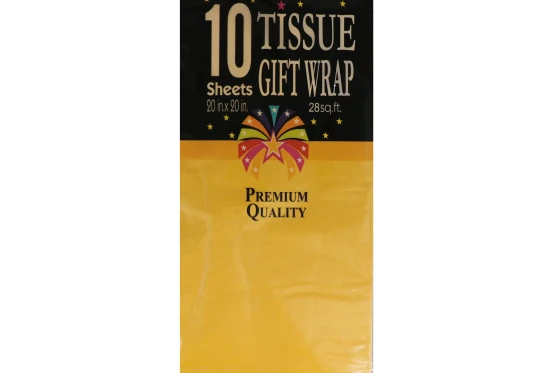 Yellow Tissue Gift Wrap Paper 10 Count