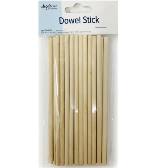 WOODEN DOWEL STICKS 50 COUNT 5 X 150 MM