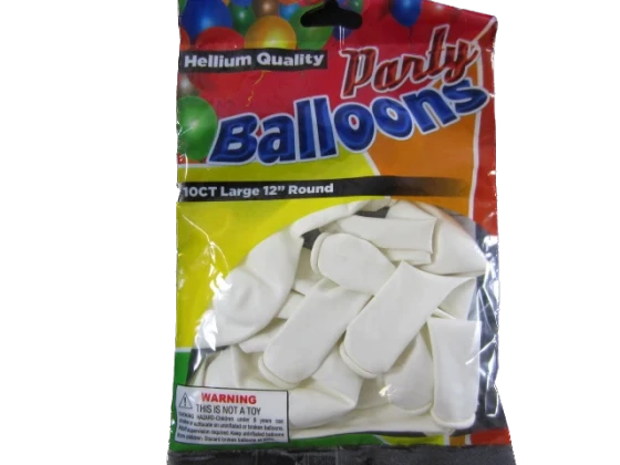 BALLOONS WHITE 12IN 10CT