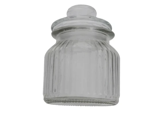 GLASS CANDY JAR PUMPKIN SHAPE