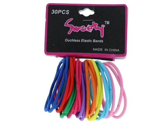 HAIR BANDS REG COLOR 30PC