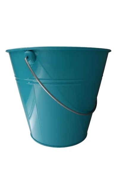 TURQUOISE METAL BUCKET
