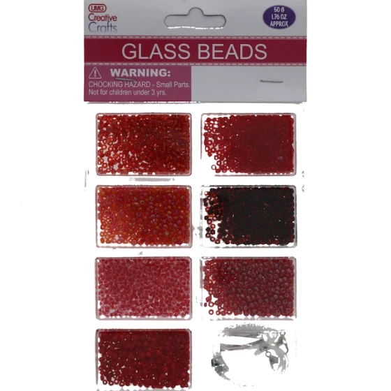 GLASS BEADS RED