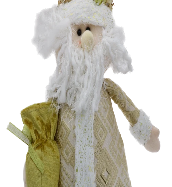 GOLD STANDING SNOW SANTA