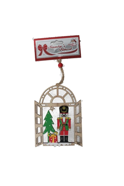 WOOD NUTCRACKER ORN 10.2x14CM 2ASSTD