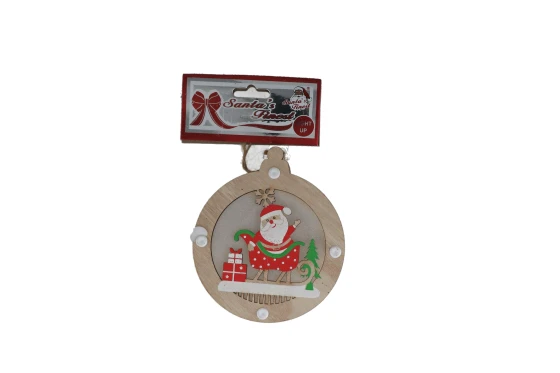 WOODEN ORNAMENT 3ASTD LIGHT UP