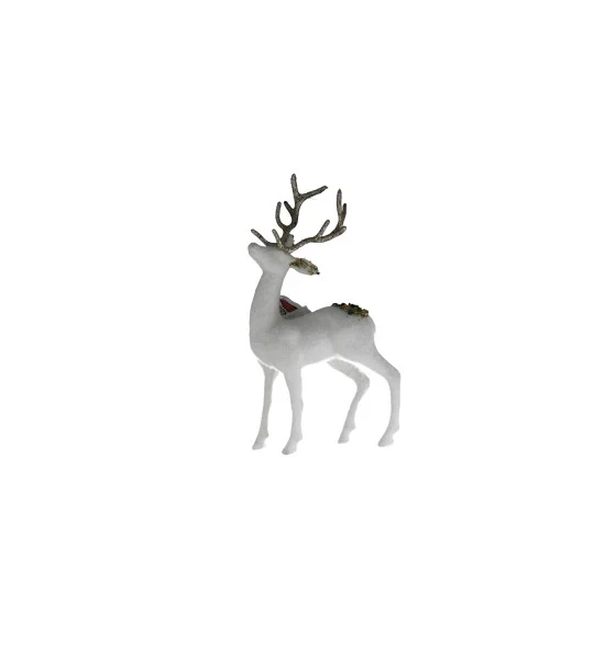 STANDING REINDEER W/ PINE DECOR 26CM SCH