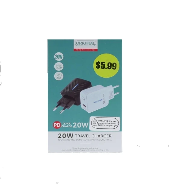 20W USB + TYPE C WALL CHARGER