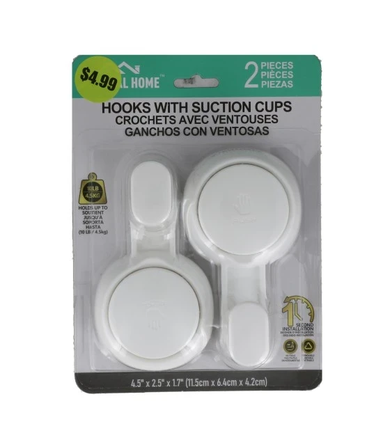 HOOKS WITH SUCTION CUPS 2 PACK