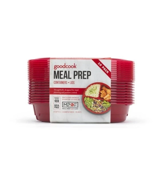 RED MEAL PREP CONTAINER 10 PACK