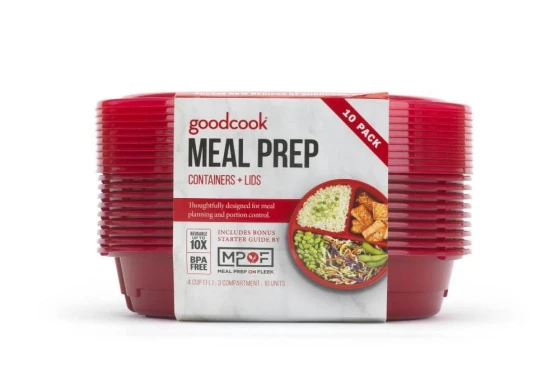 RED MEAL PREP CONTAINER 10 PACK