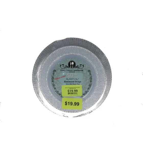 50 PC SILVER AND CLEAR PLATES