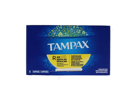 TAMPAX 10 TAMPONS UNSCENTED - REGULAR