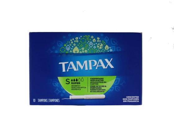 TAMPAX 10 TAMPONS UNSCENTED- SUPER