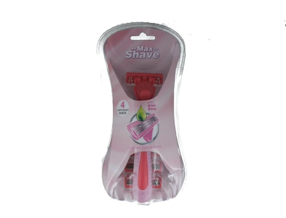 MAX SHAVE RAZOR WITH ALOE STRIP 4 PACK WOMAN
