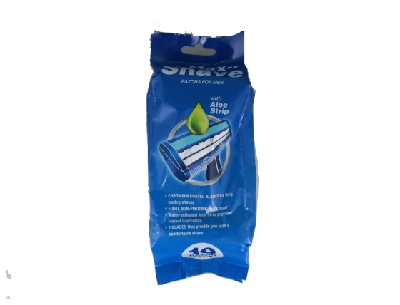 MAX SHAVE RAZOR MEN WITH ALOE STRIP 10 PACK
