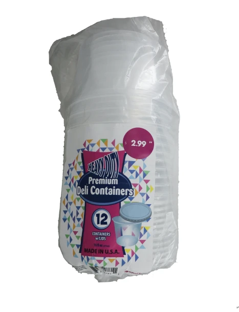 HEAVY DUTY PREMIUM DELI CONTAINERS 12 PACK 16 OZ