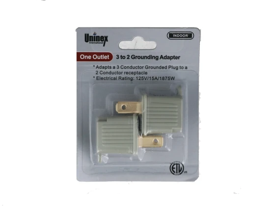 ONE OUTLET 3 TO 2 GROUNDING ADAPTER