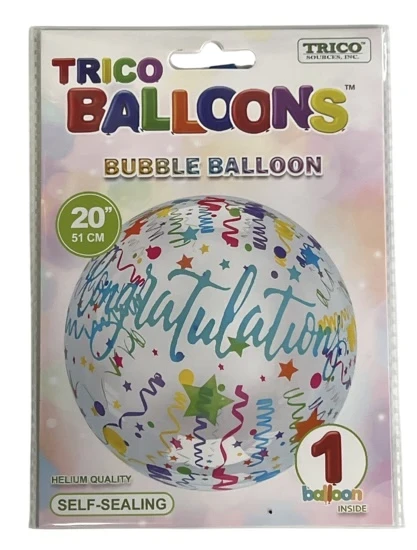 CONGRATULATIONS BUBBLE BALLOON 18 INCH MYLAR