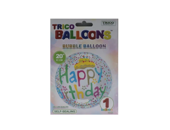 3.99 BIRTHDAY BUBBLE BALLOON 18 INCH MYLAR
