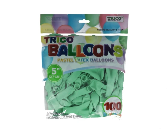 TURQUOISE 5 INCH PASTEL BLUE LATEX BALLOON 100 PACK