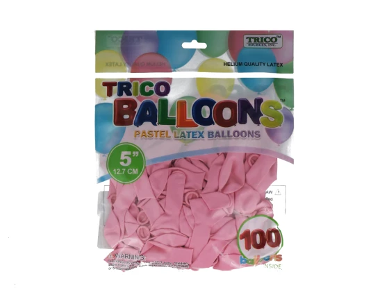 PINK 5 INCH PASTEL LATEX BALLOON 100 PACK