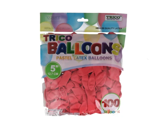 RED 5 INCH PASTEL BLUE LATEX BALLOON 100 PACK
