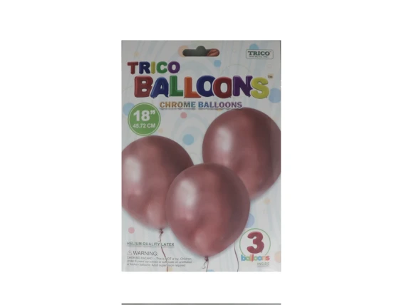 ROSE GOLD 18 INCH CHROME LATEX BALLOON