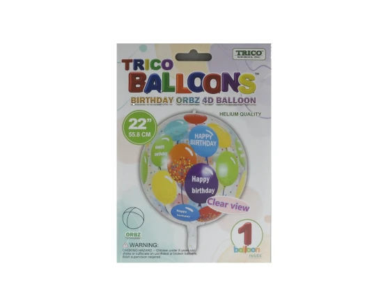 CLEAR BIRTHDAY 22 INCH MYLAR BALLOON