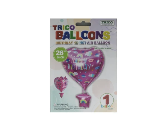HEART SHAPE BIRTHDAY 22 INCH MYLAR BALLOON