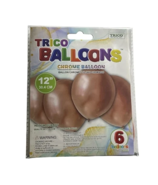 ROSE GOLD CHROME LATEX BALLOON 4 PACK