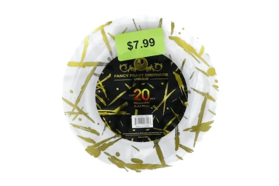 GOLD DESSERT PLATES 20 PACK