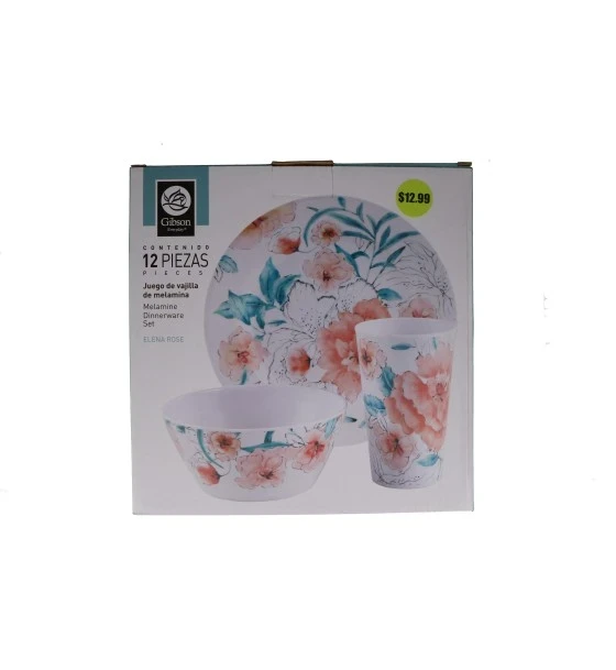 12 PIECES MELAMINE DINNERWARE SET