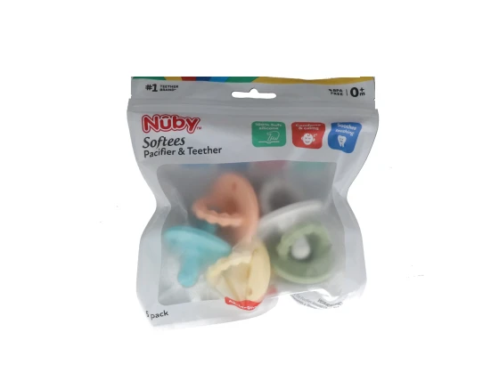 NUBBY SOFTEES PACIFIER AND TEETHER 5 PACK