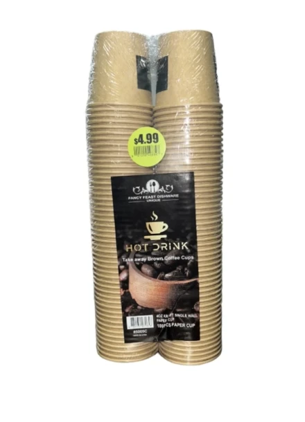 4 OZ KRAFT SINGLE WALL PAPER CUP 100 PCS