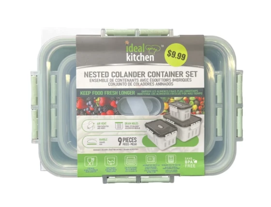 NESTED COLANDER CONTAINER SET 9 PIECES