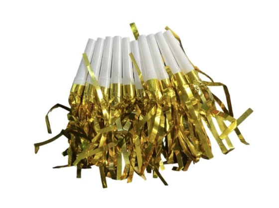 FOIL METALLIC FRINGE WHISTLES 10 PACK