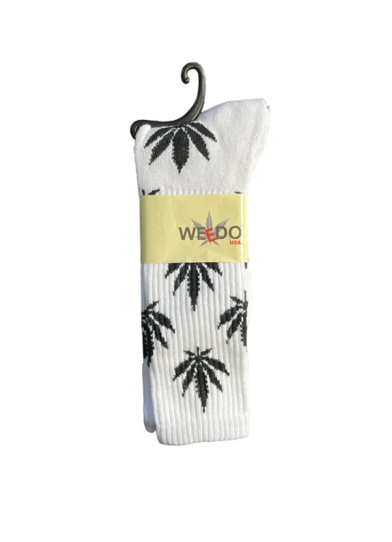 BLACK AND WHITE WEED SOCKS