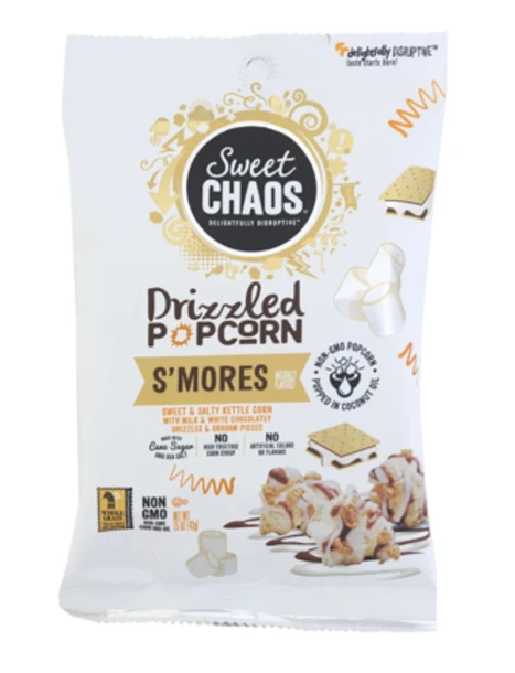 SWEET CHAOS DRIZZLED POPCORN SMORES