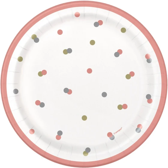 PINK HAPPY BIRTHDAY 7 INCH PLATE 8 COUNT