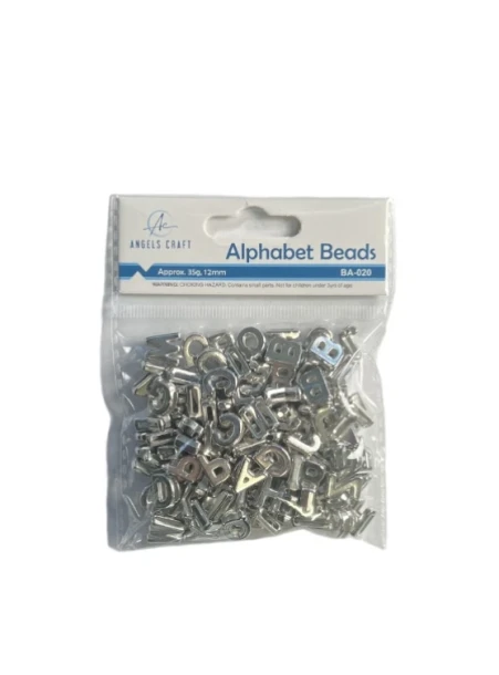 SILVER ALPHABET BEADS