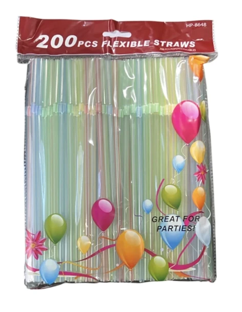200 PCS FLEXIBLE STRAWS