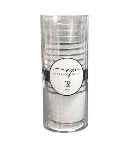 WHITE AND GOLD ELEGANCE TUMBLER 10 PCS 12 OZ